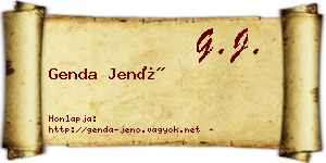Genda Jenő névjegykártya